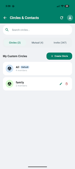 Choose a custom audience in Circles